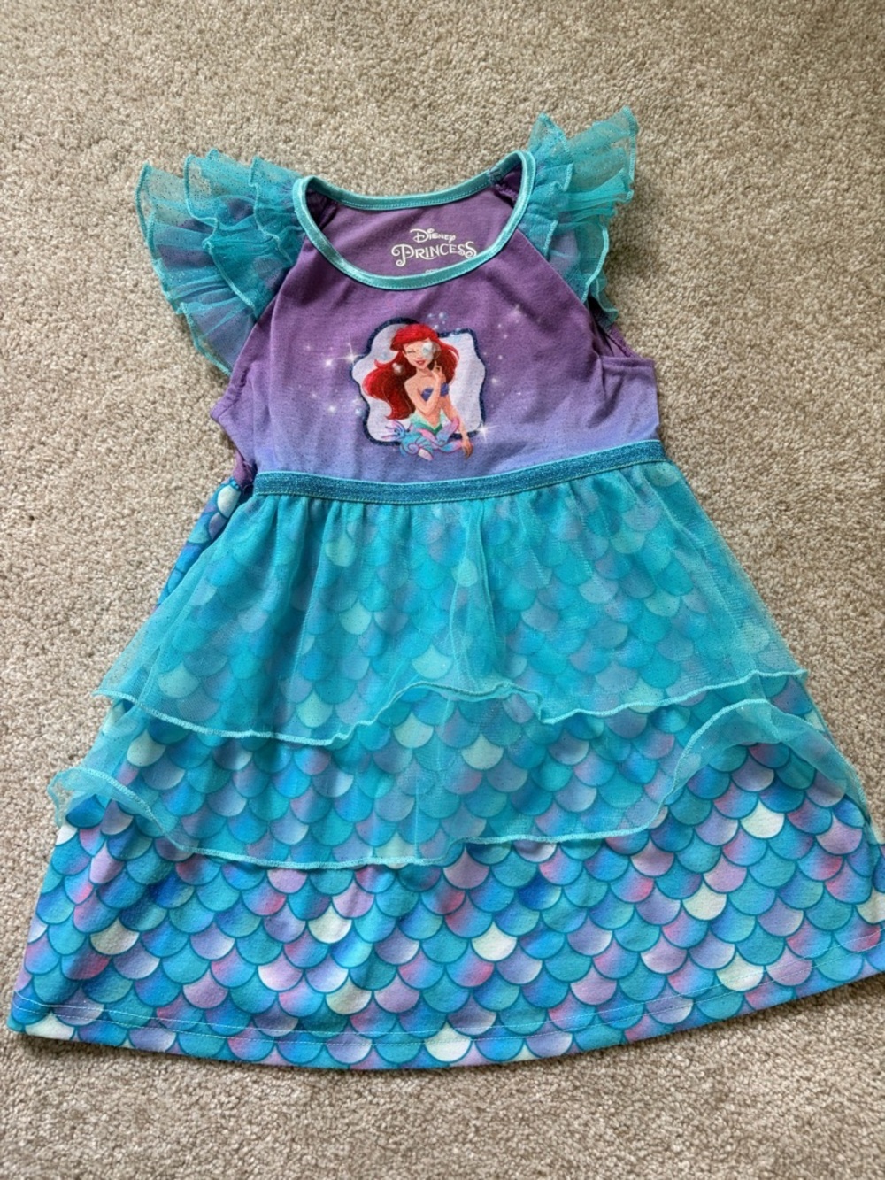 Disney Purple and Turquoise Ariel Mermaid Dress for Kids